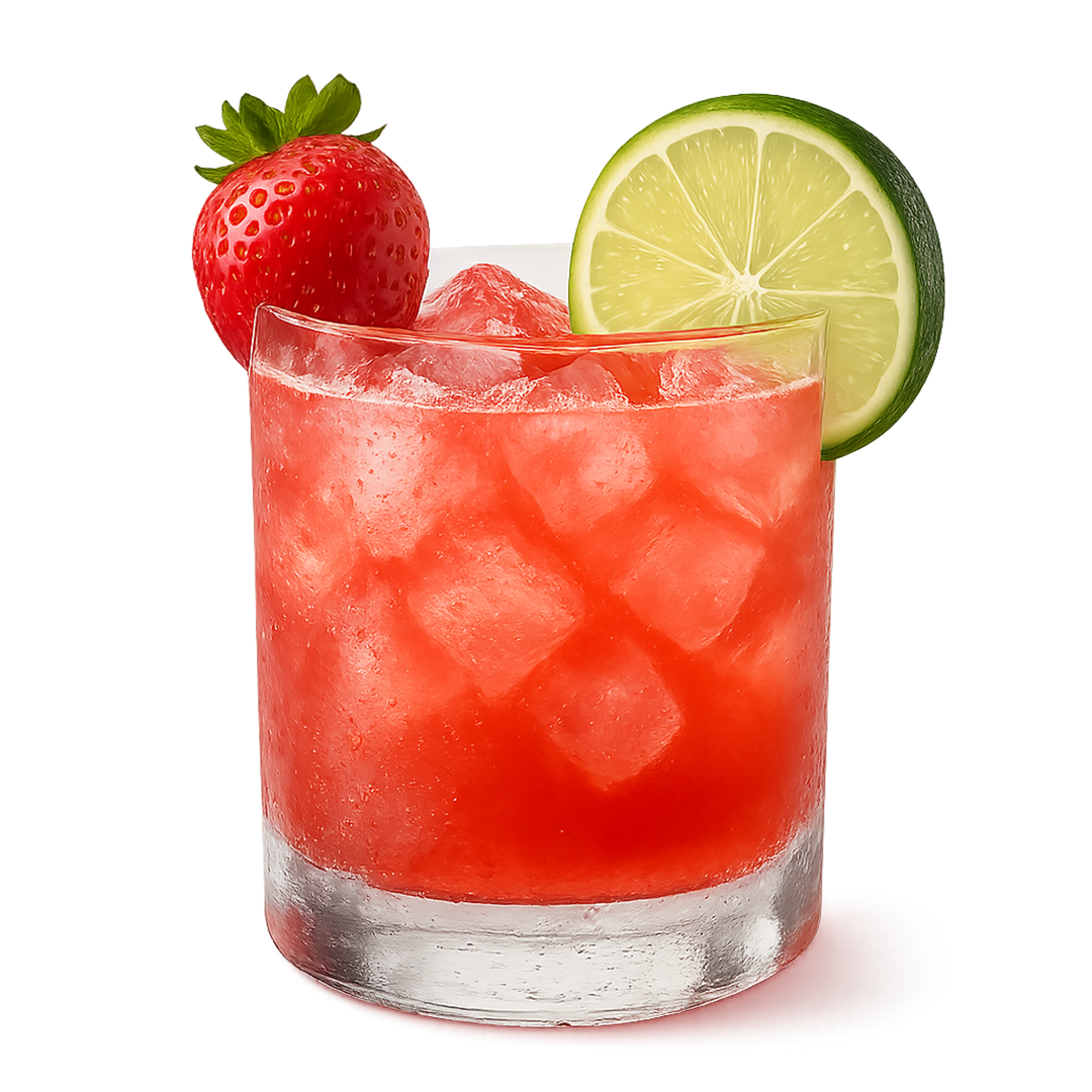 Strawberry Margarita on the Rocks
